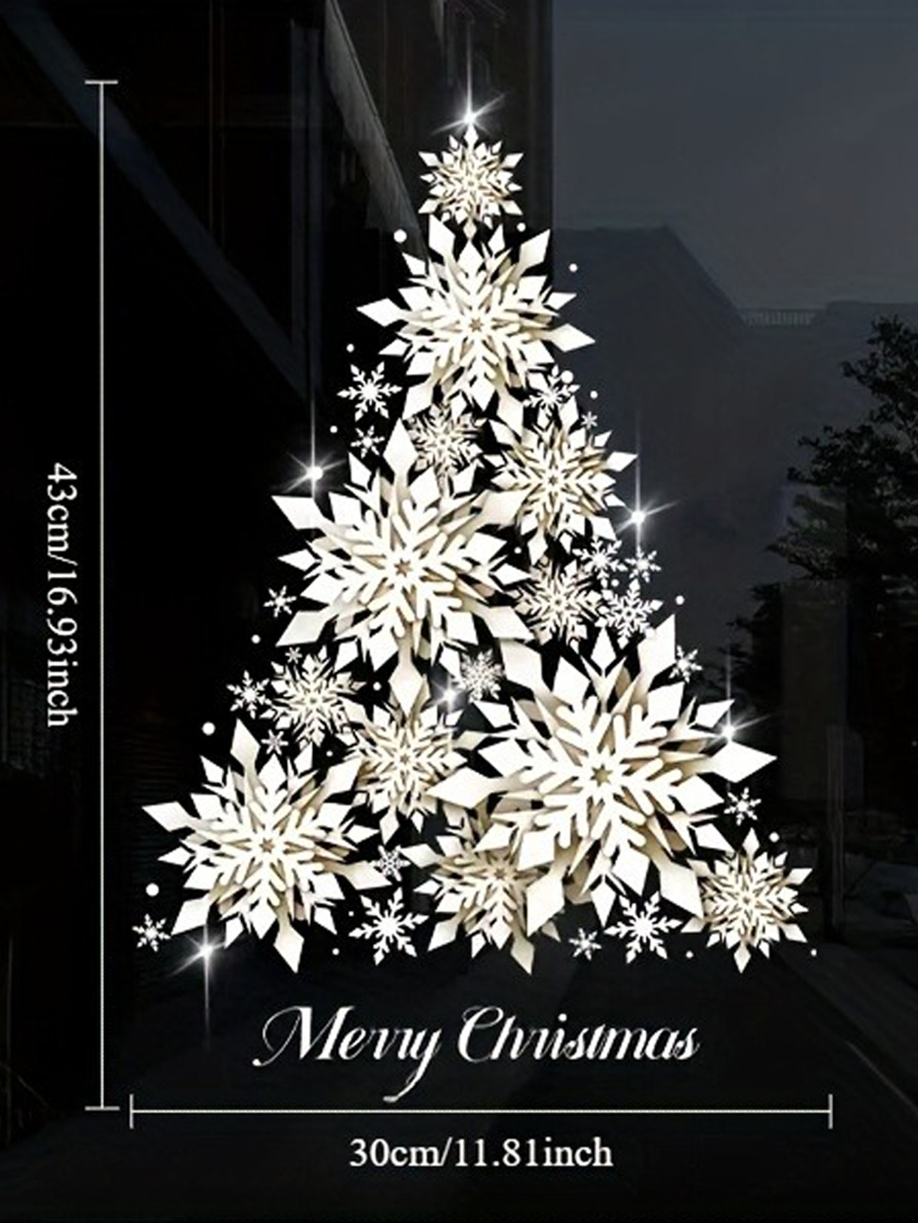 DIY Sparkling Snowflake Christmas Tree Sticker